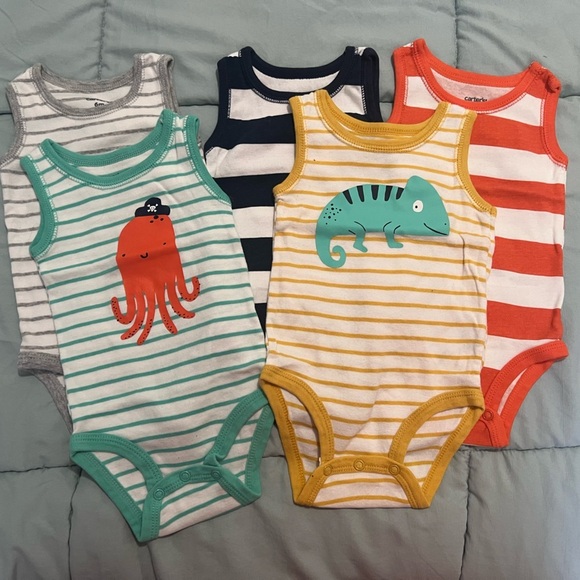 Carter’s 5-Pack Tank Bodysuits Size 6 Months - Picture 2 of 12